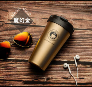 D14-DIZZO Coffee Mug Stainless Steel Vacuum-Insulated Travel Mug with Spill-Proof Lid