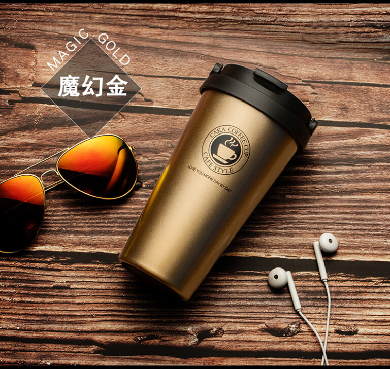 D14 DIZZO Coffee Mug Stainless Steel Vacuum-Insulated Travel Mug with Spill Proof Lid