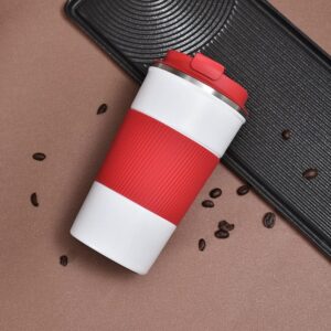 D19- Reusable Coffee Cups with Lids, Durable & BPA-Free, Travel Mugs Double-Wall Insulatio